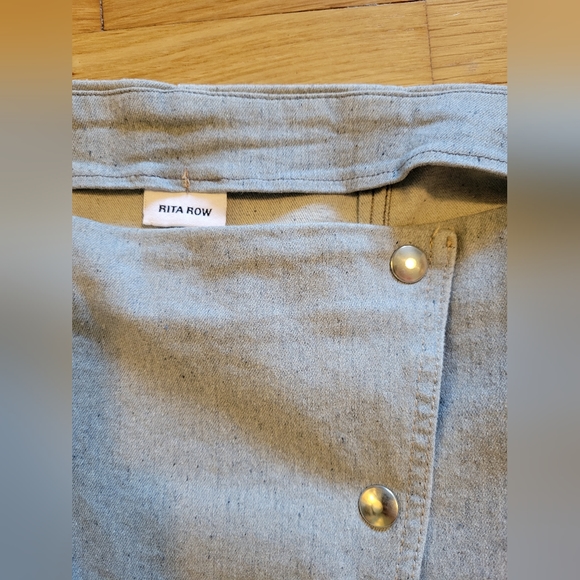 Rita Row Rose Buttoned Denim Skirt - Ice Blue - M - Picture 5 of 5